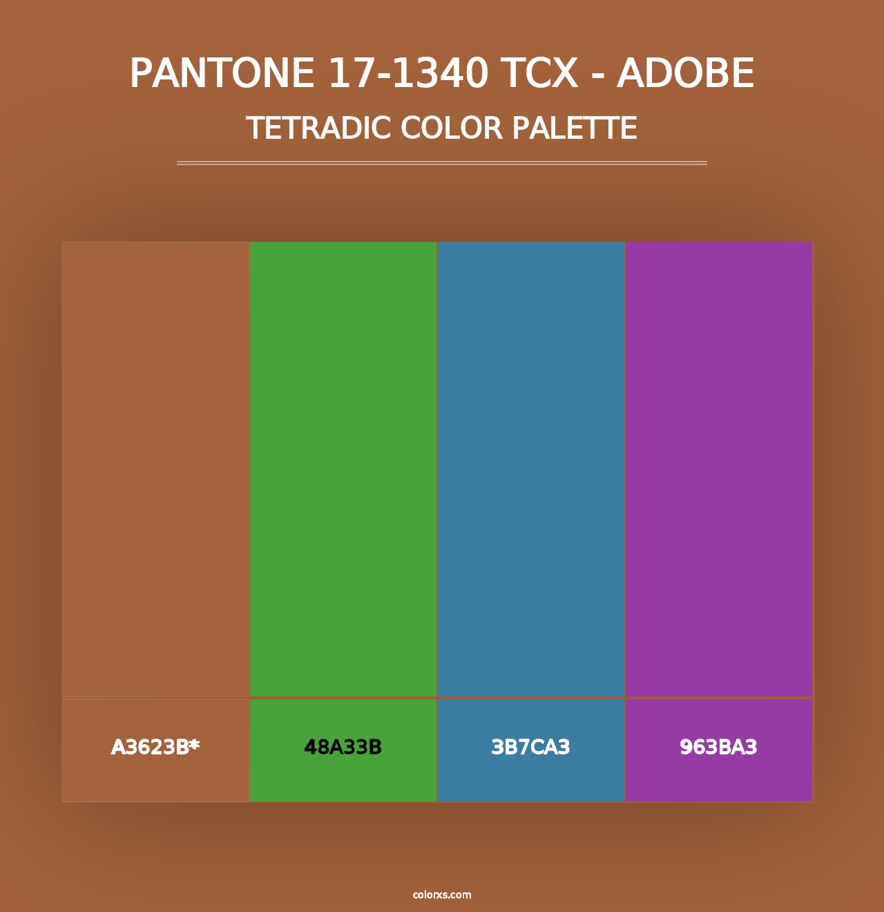 PANTONE 17-1340 TCX - Adobe - Tetradic Color Palette