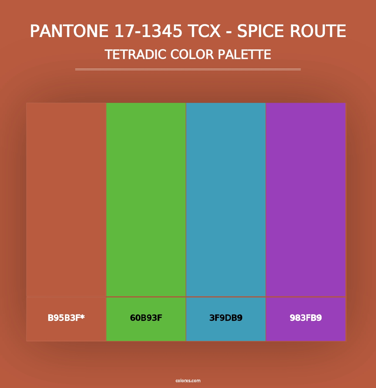 PANTONE 17-1345 TCX - Spice Route - Tetradic Color Palette