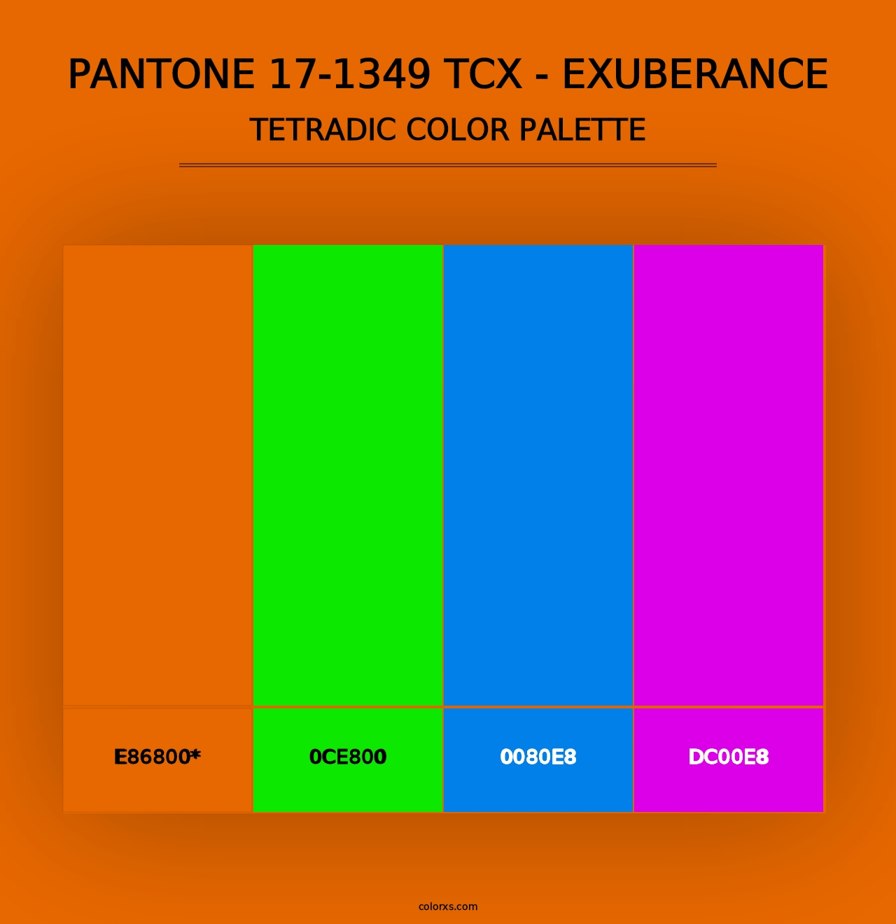 PANTONE 17-1349 TCX - Exuberance - Tetradic Color Palette