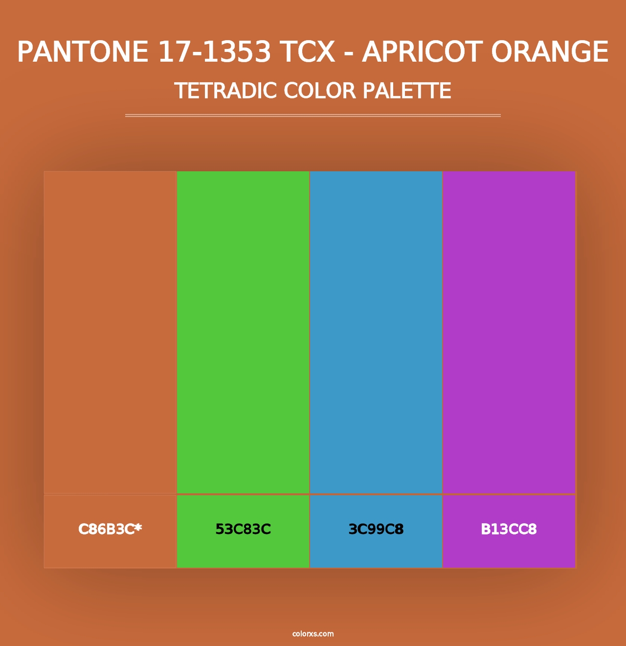 PANTONE 17-1353 TCX - Apricot Orange - Tetradic Color Palette