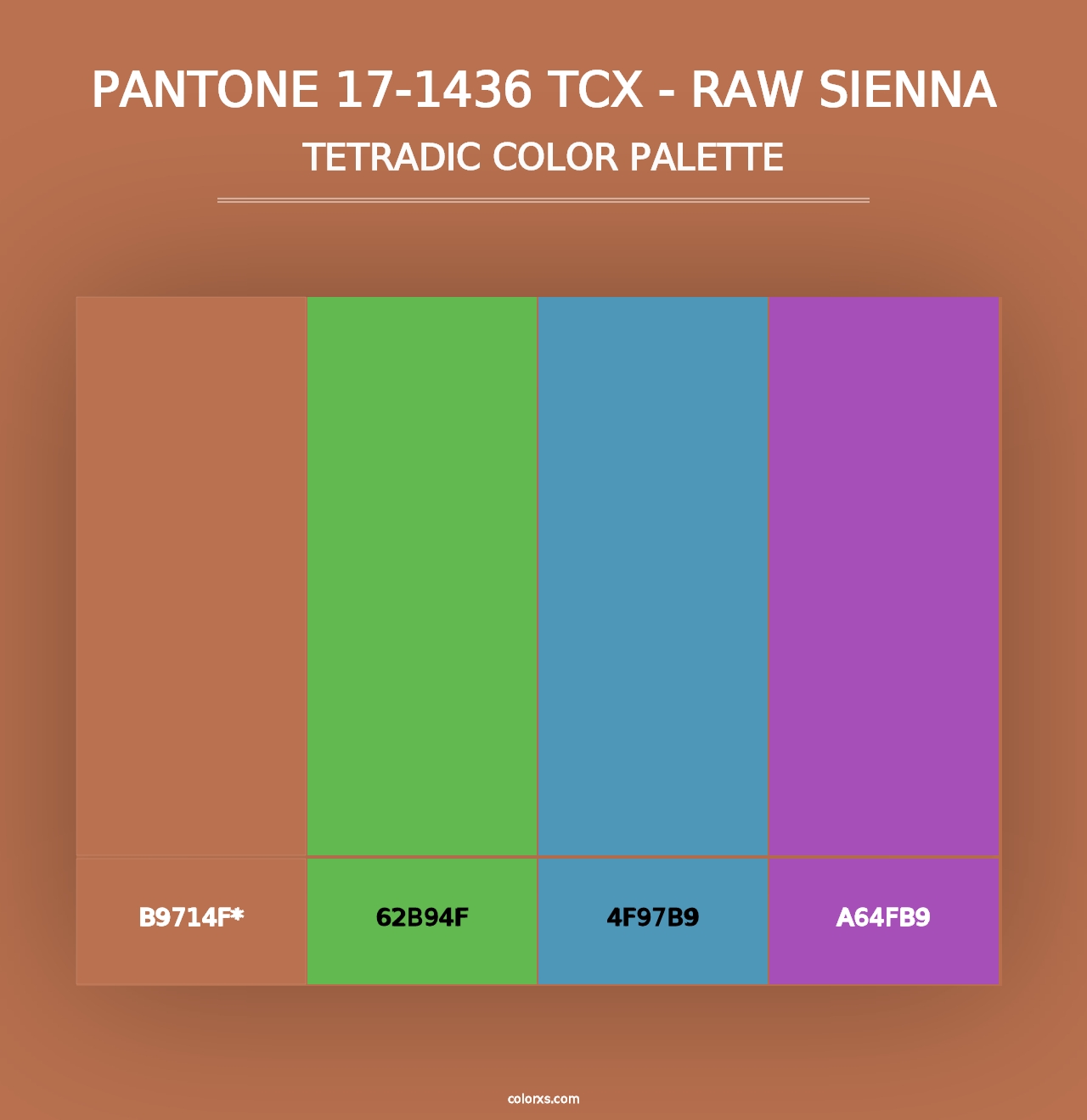 PANTONE 17-1436 TCX - Raw Sienna - Tetradic Color Palette