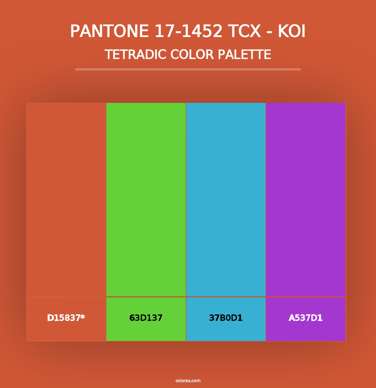 PANTONE 17-1452 TCX - Koi - Tetradic Color Palette