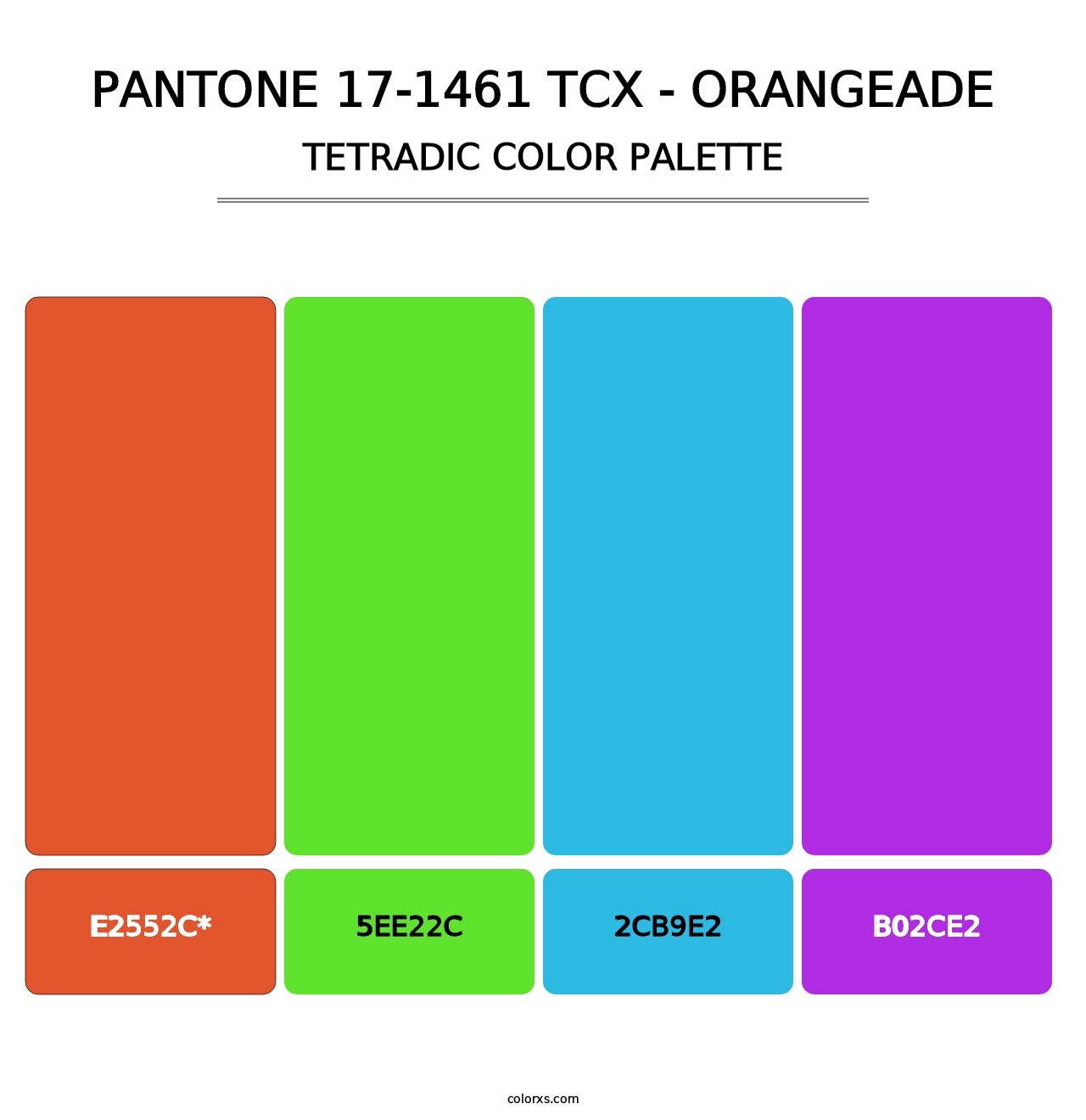 PANTONE 17-1461 TCX - Orangeade - Tetradic Color Palette