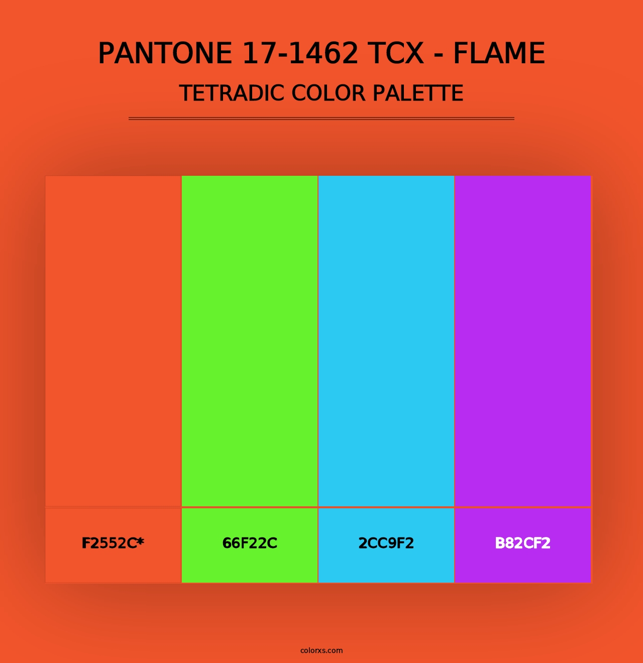 PANTONE 17-1462 TCX - Flame - Tetradic Color Palette