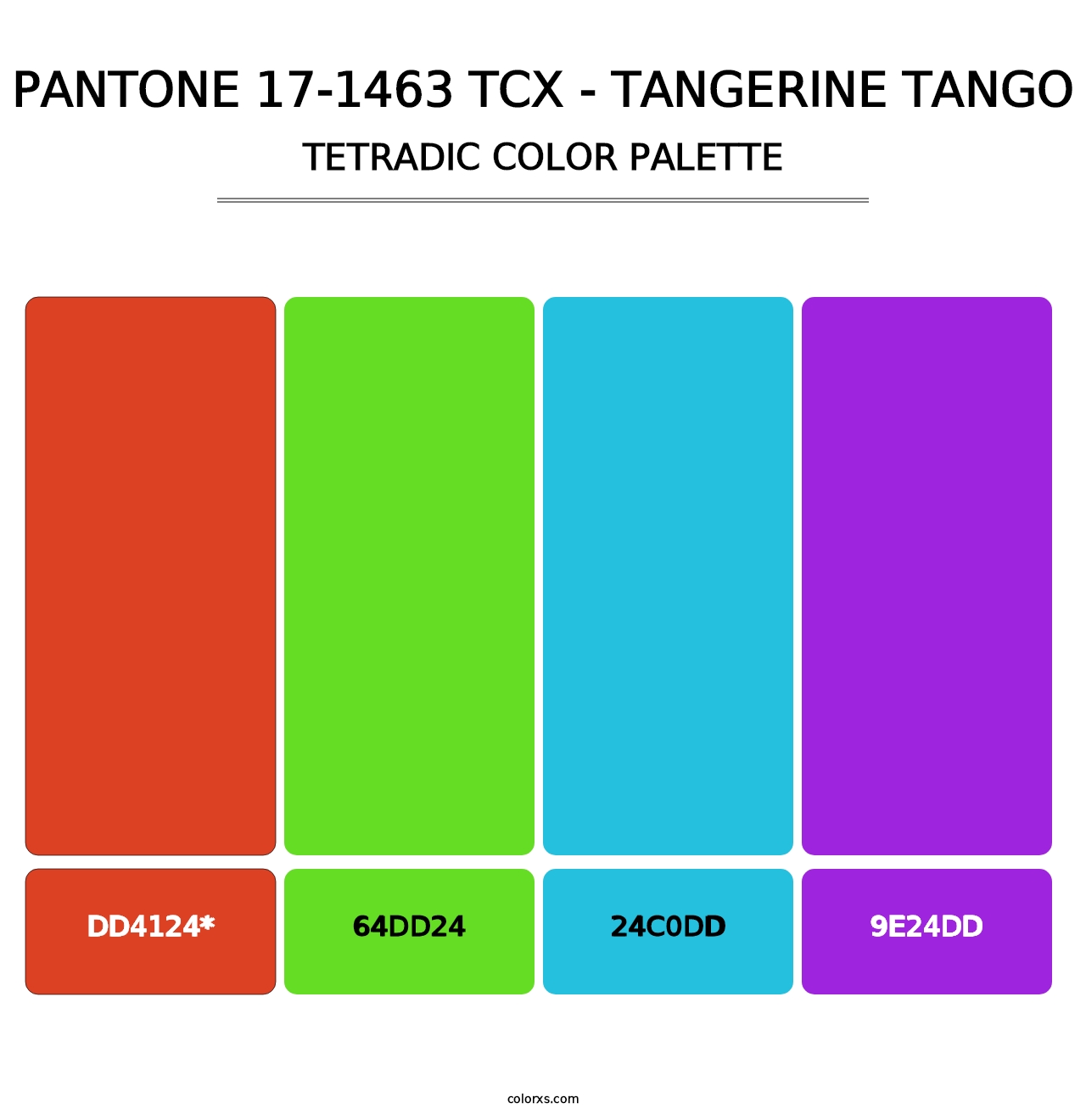 PANTONE 17-1463 TCX - Tangerine Tango - Tetradic Color Palette