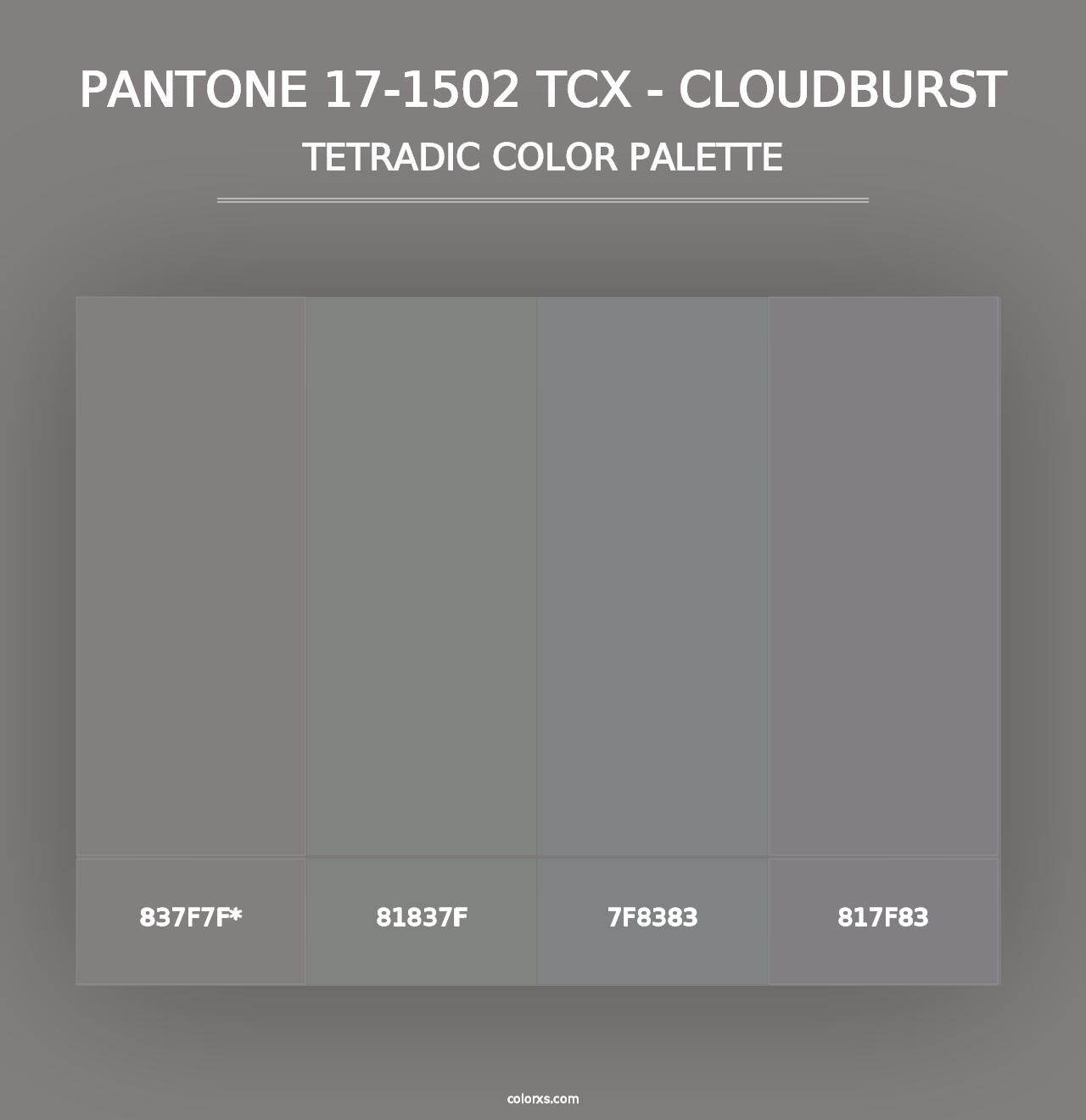 PANTONE 17-1502 TCX - Cloudburst - Tetradic Color Palette