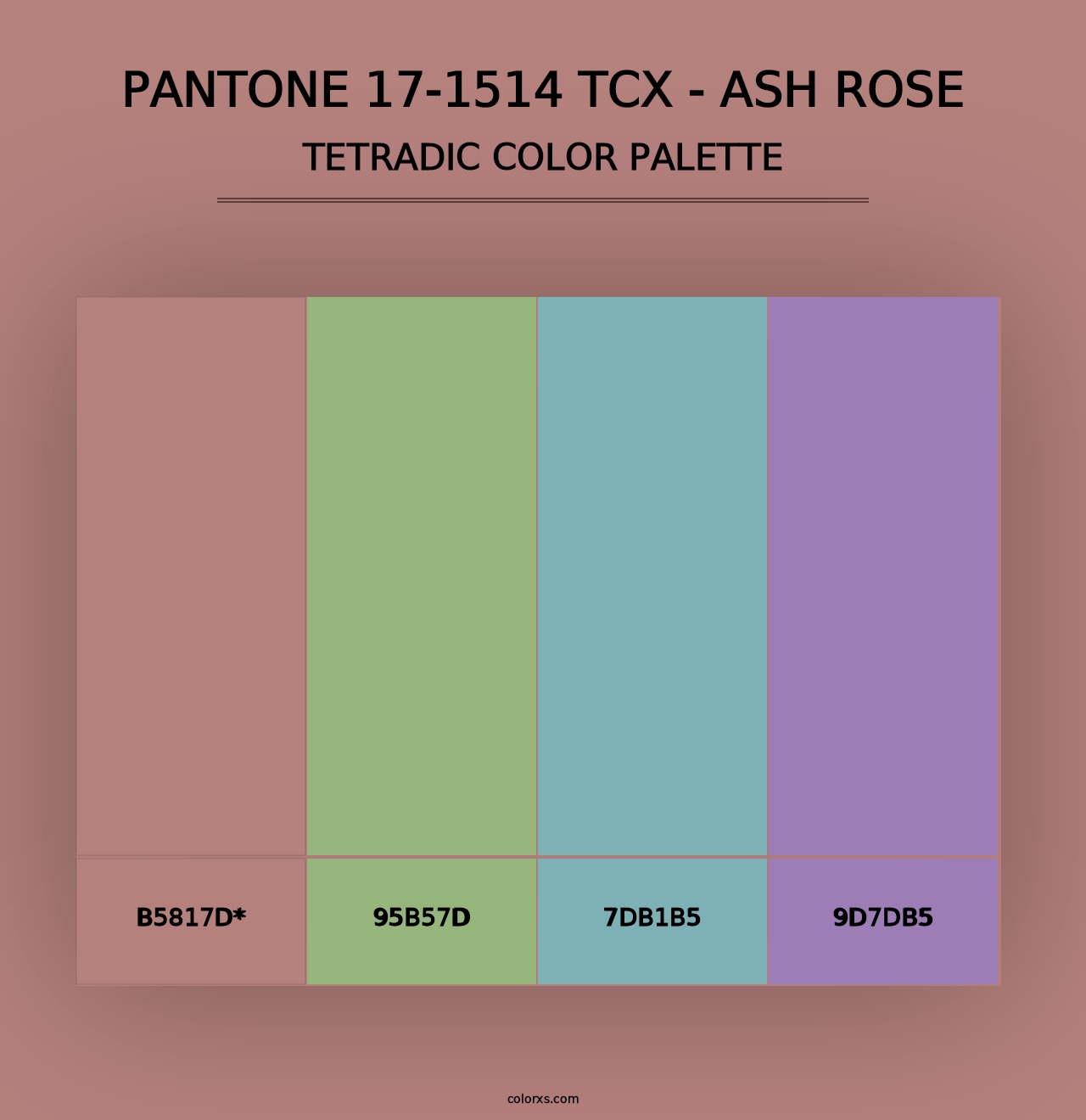 PANTONE 17-1514 TCX - Ash Rose - Tetradic Color Palette