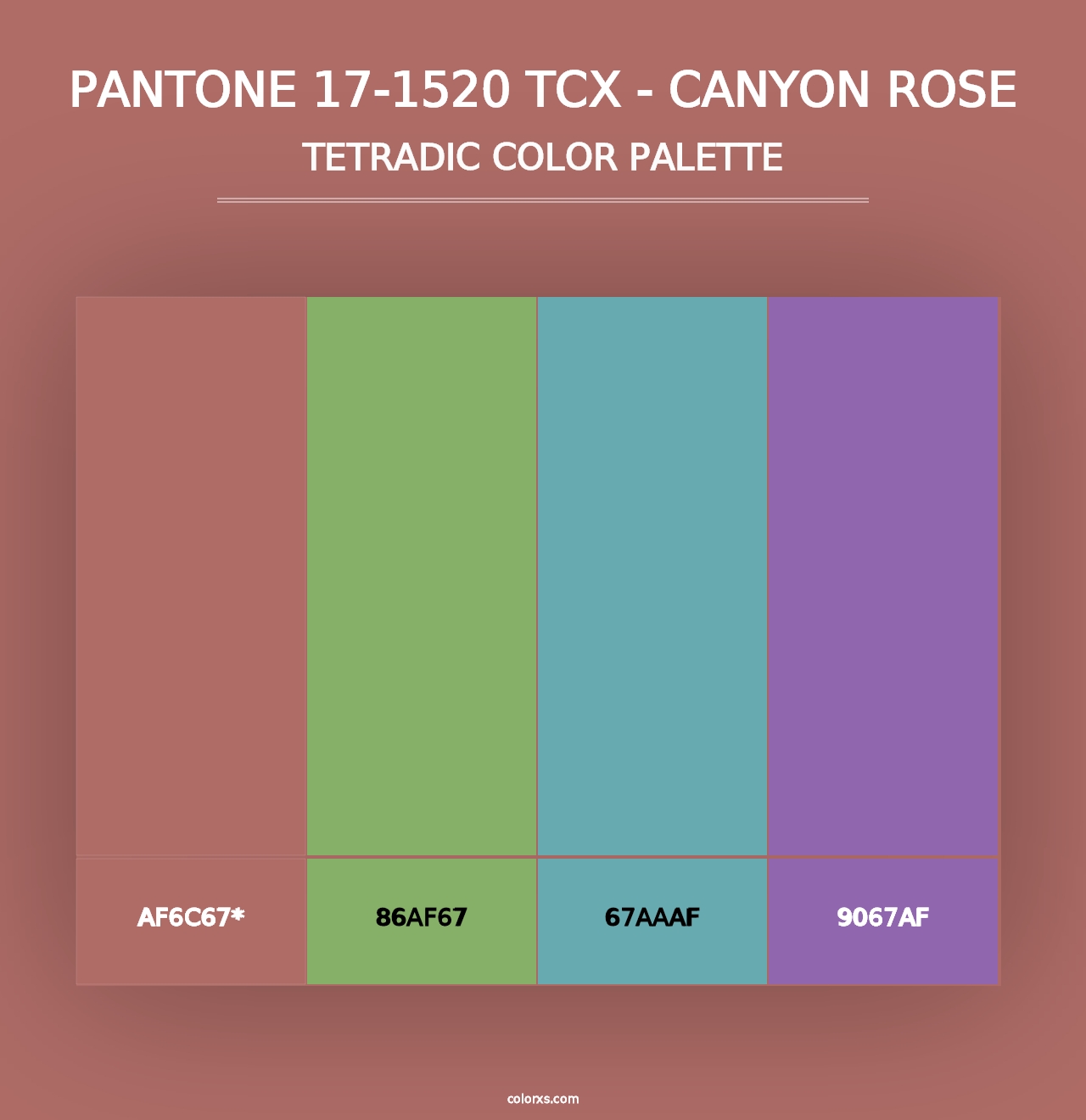 PANTONE 17-1520 TCX - Canyon Rose - Tetradic Color Palette