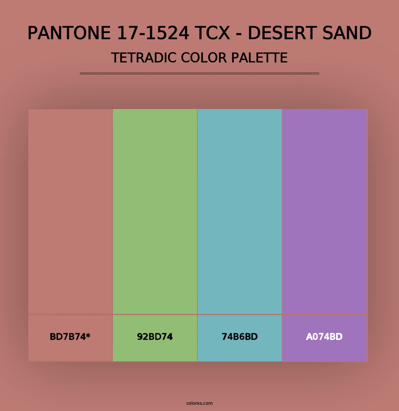 PANTONE 17-1524 TCX - Desert Sand - Tetradic Color Palette