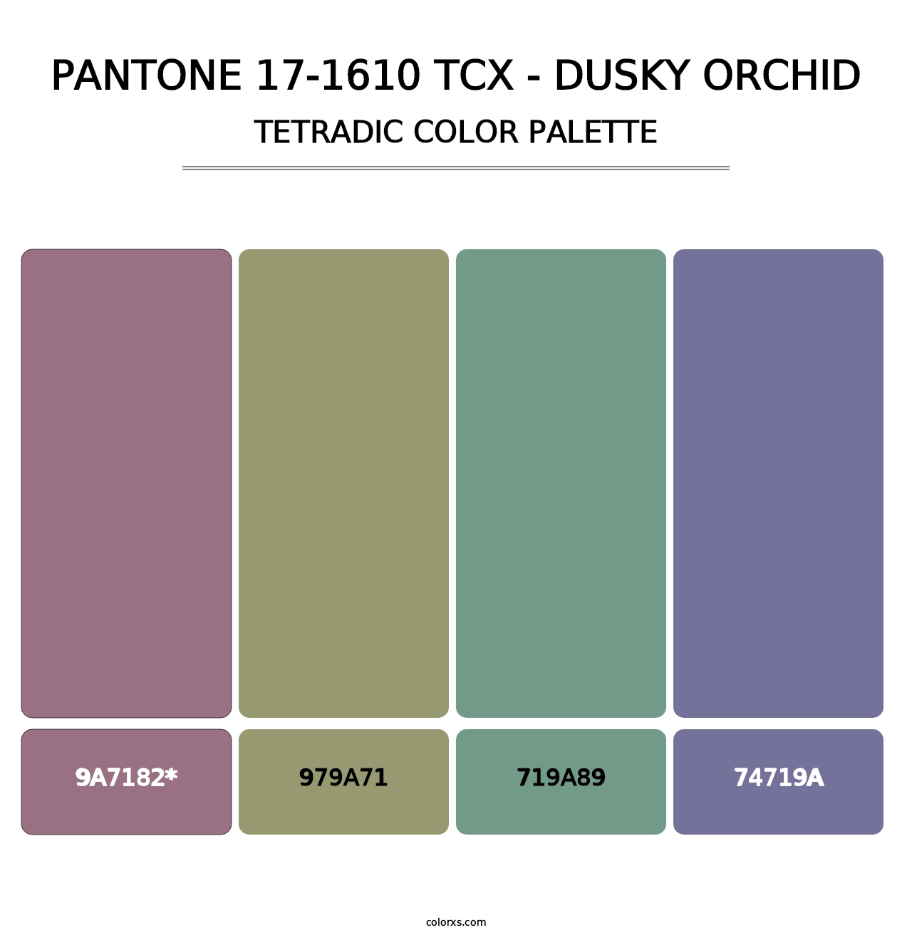 PANTONE 17-1610 TCX - Dusky Orchid - Tetradic Color Palette