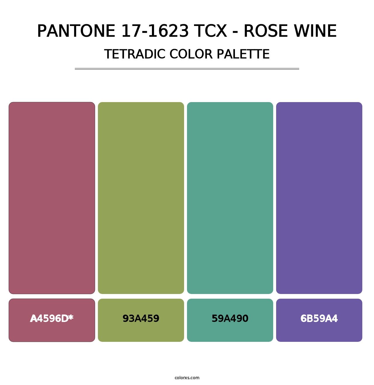 PANTONE 17-1623 TCX - Rose Wine - Tetradic Color Palette