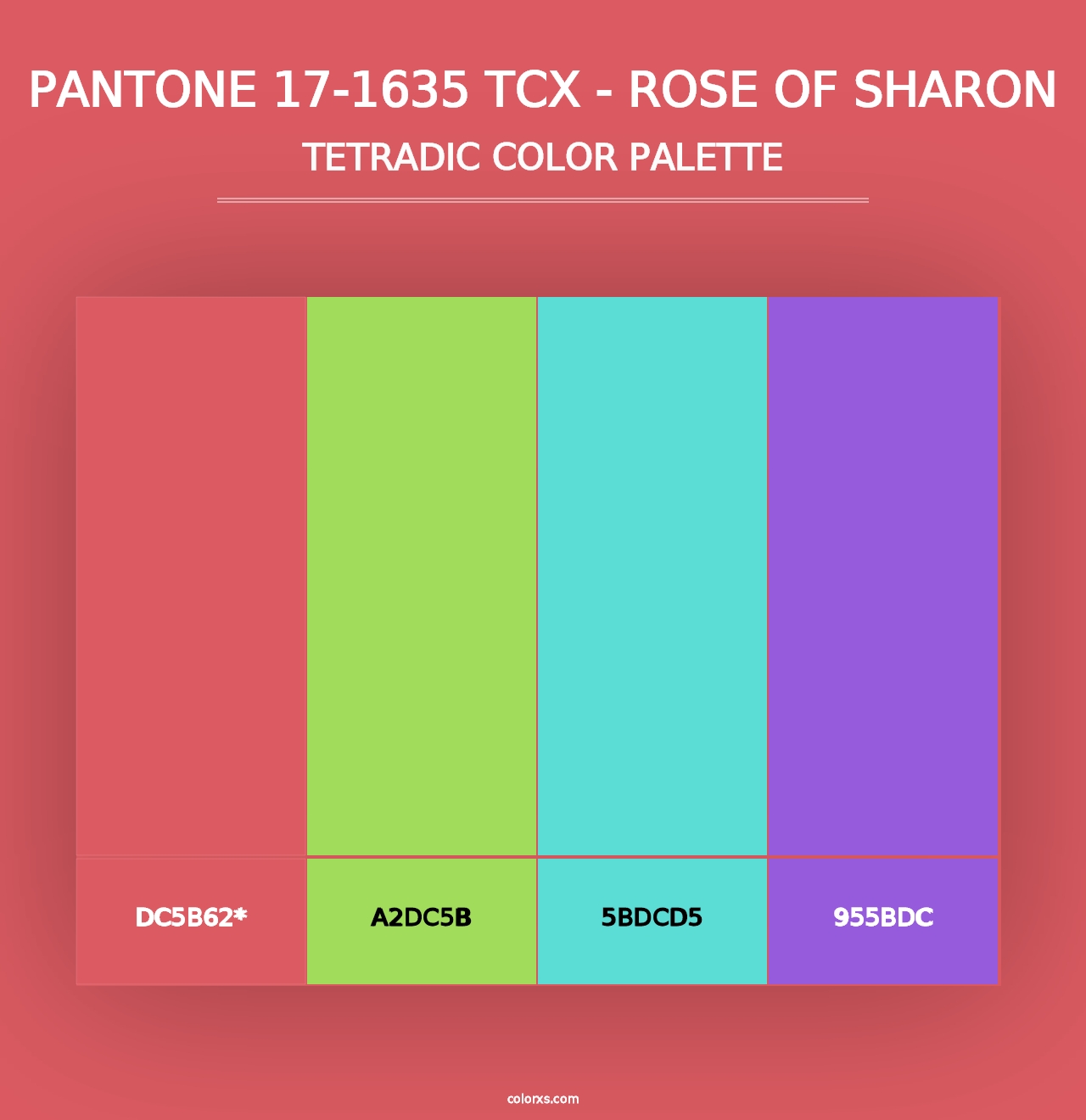 PANTONE 17-1635 TCX - Rose of Sharon - Tetradic Color Palette