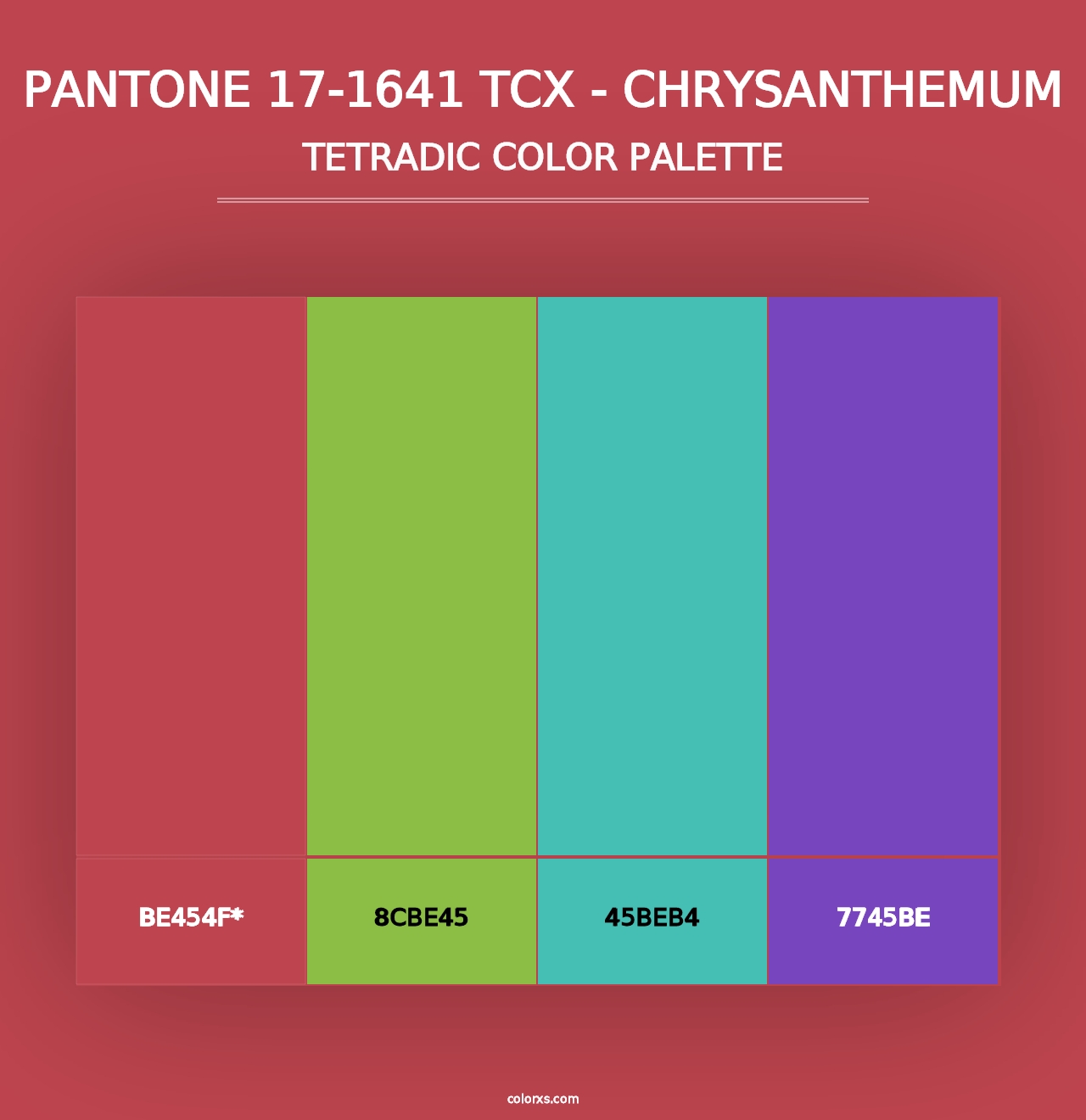 PANTONE 17-1641 TCX - Chrysanthemum - Tetradic Color Palette