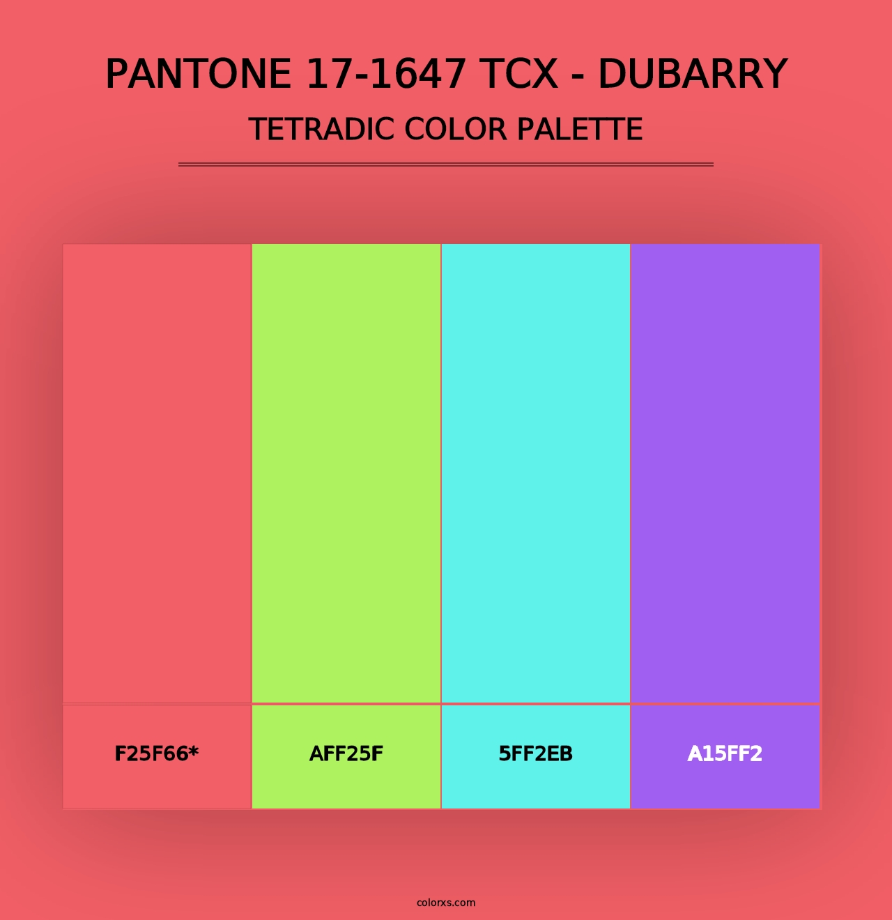 PANTONE 17-1647 TCX - Dubarry - Tetradic Color Palette