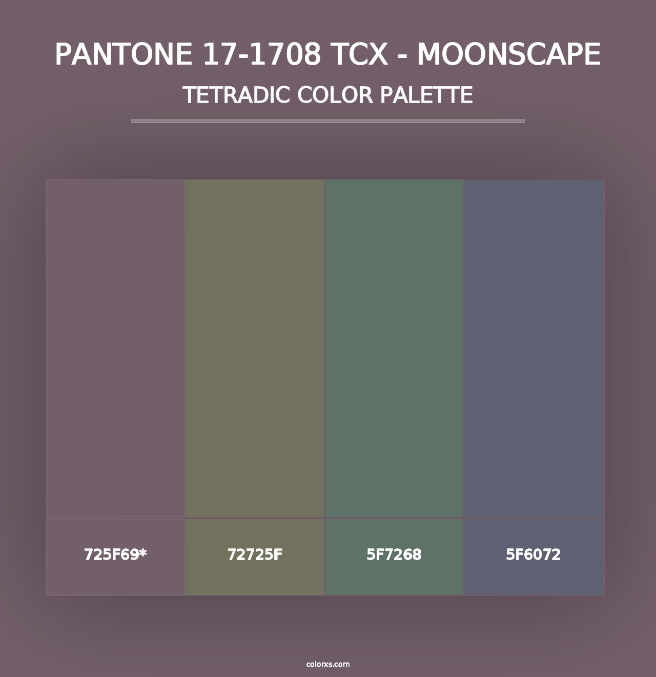 PANTONE 17-1708 TCX - Moonscape - Tetradic Color Palette