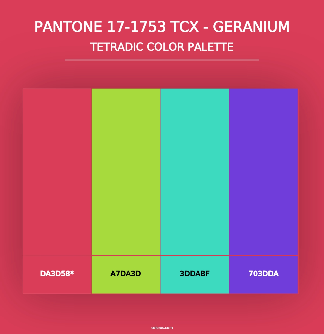 PANTONE 17-1753 TCX - Geranium - Tetradic Color Palette