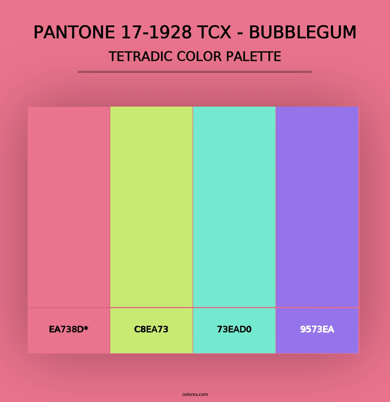 PANTONE 17-1928 TCX - Bubblegum - Tetradic Color Palette