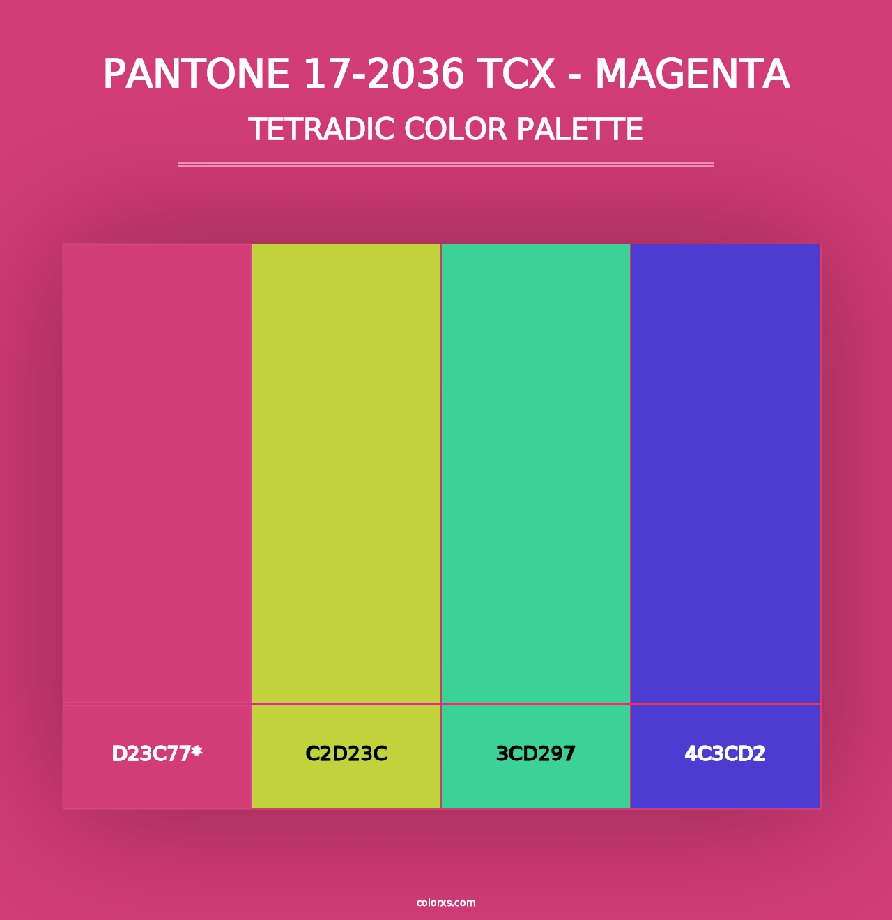 PANTONE 17-2036 TCX - Magenta - Tetradic Color Palette