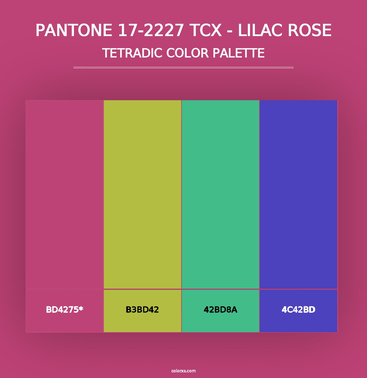 PANTONE 17-2227 TCX - Lilac Rose - Tetradic Color Palette