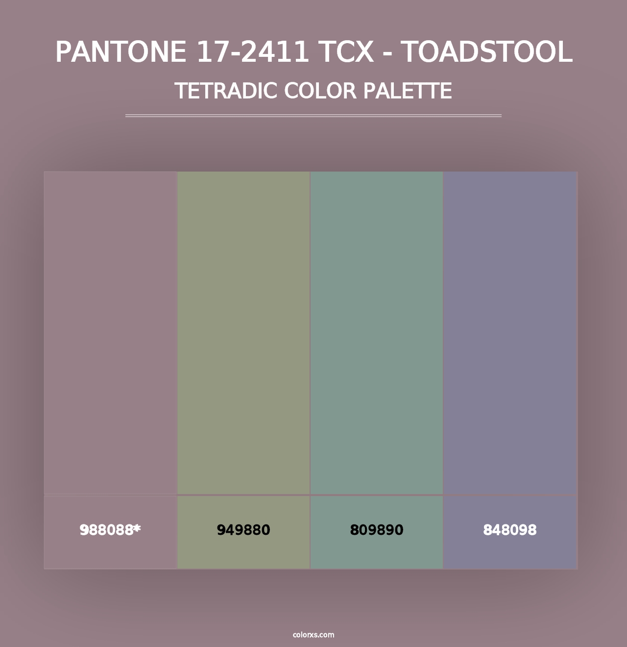 PANTONE 17-2411 TCX - Toadstool - Tetradic Color Palette