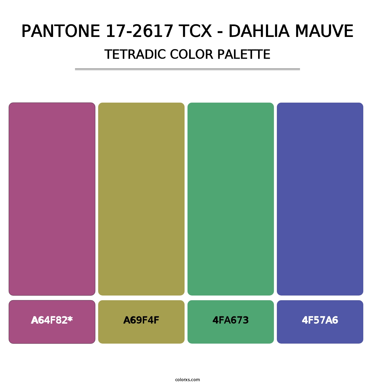 PANTONE 17-2617 TCX - Dahlia Mauve - Tetradic Color Palette