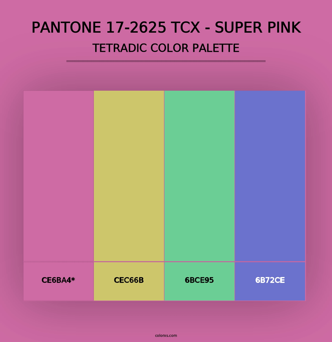 PANTONE 17-2625 TCX - Super Pink - Tetradic Color Palette