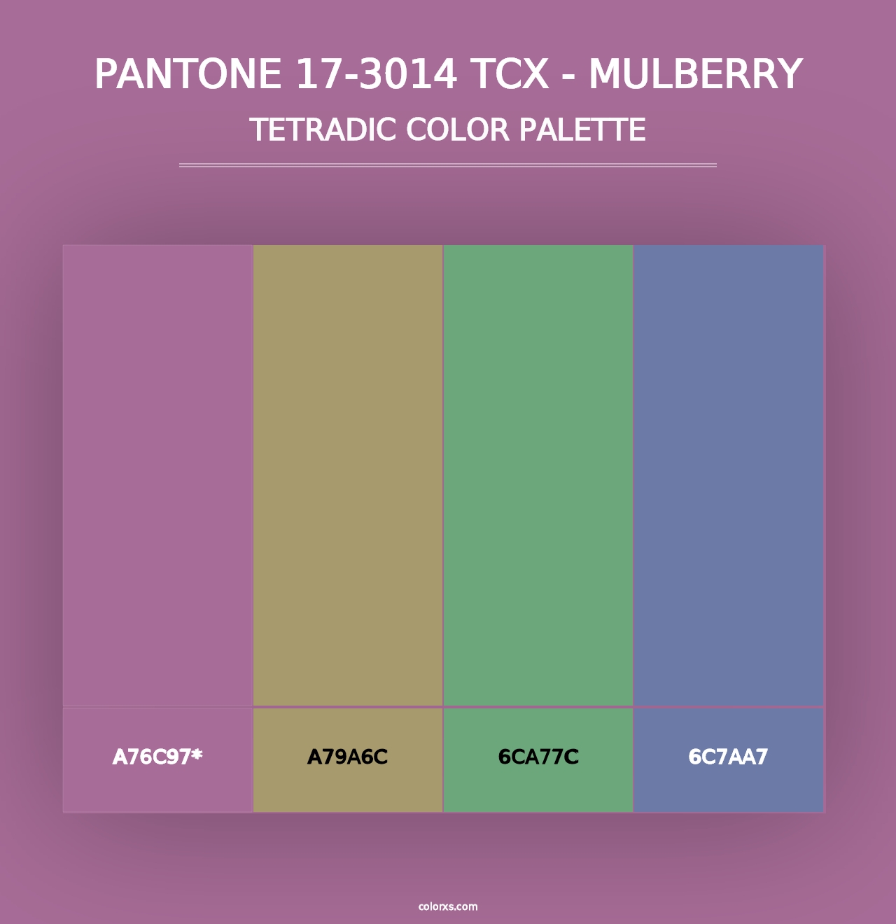 PANTONE 17-3014 TCX - Mulberry - Tetradic Color Palette