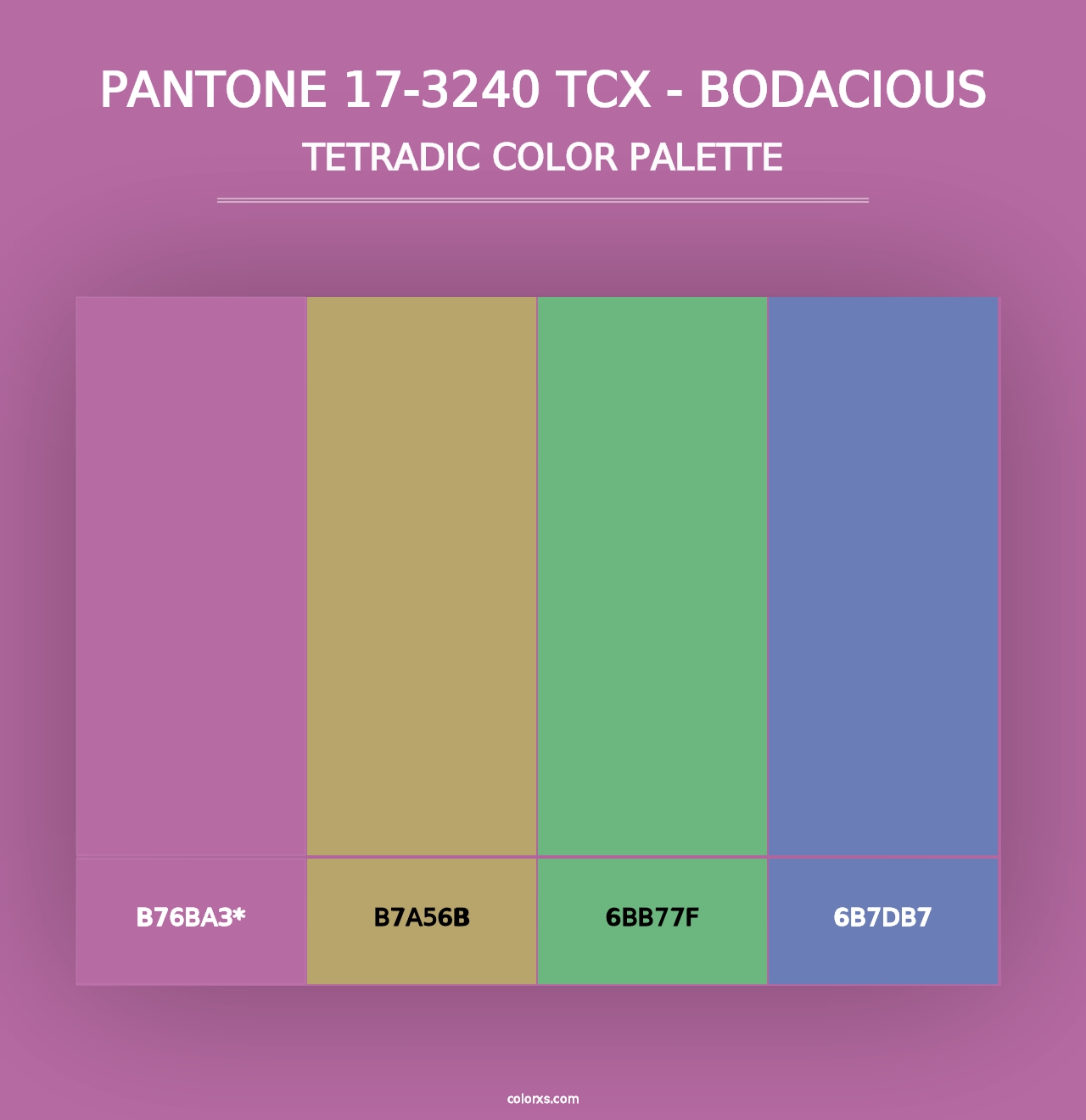 PANTONE 17-3240 TCX - Bodacious - Tetradic Color Palette