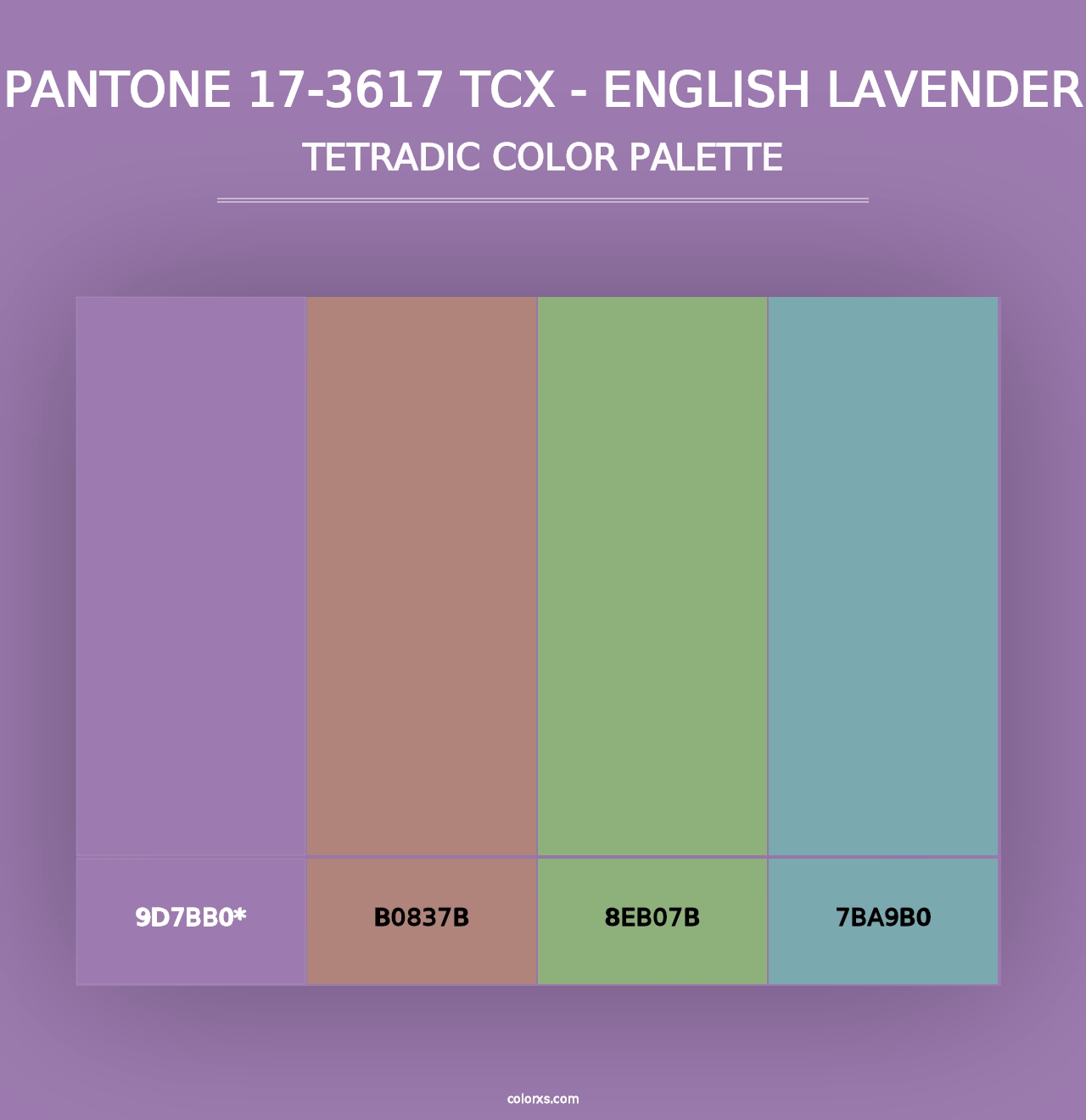 PANTONE 17-3617 TCX - English Lavender - Tetradic Color Palette