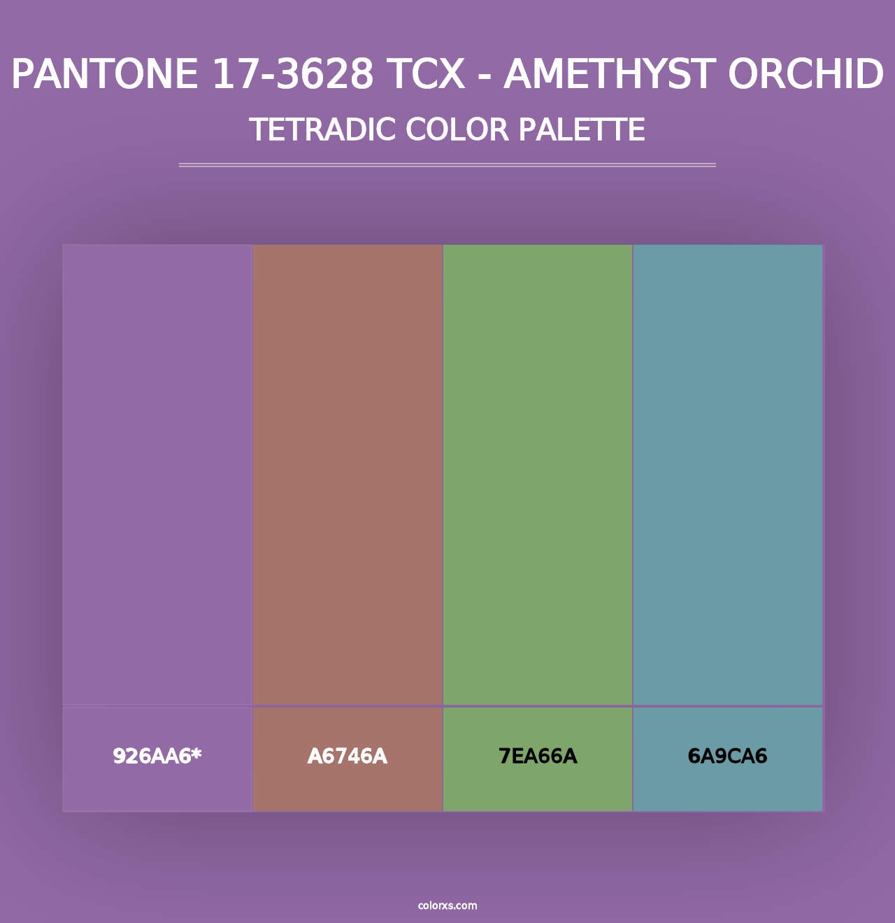 PANTONE 17-3628 TCX - Amethyst Orchid - Tetradic Color Palette