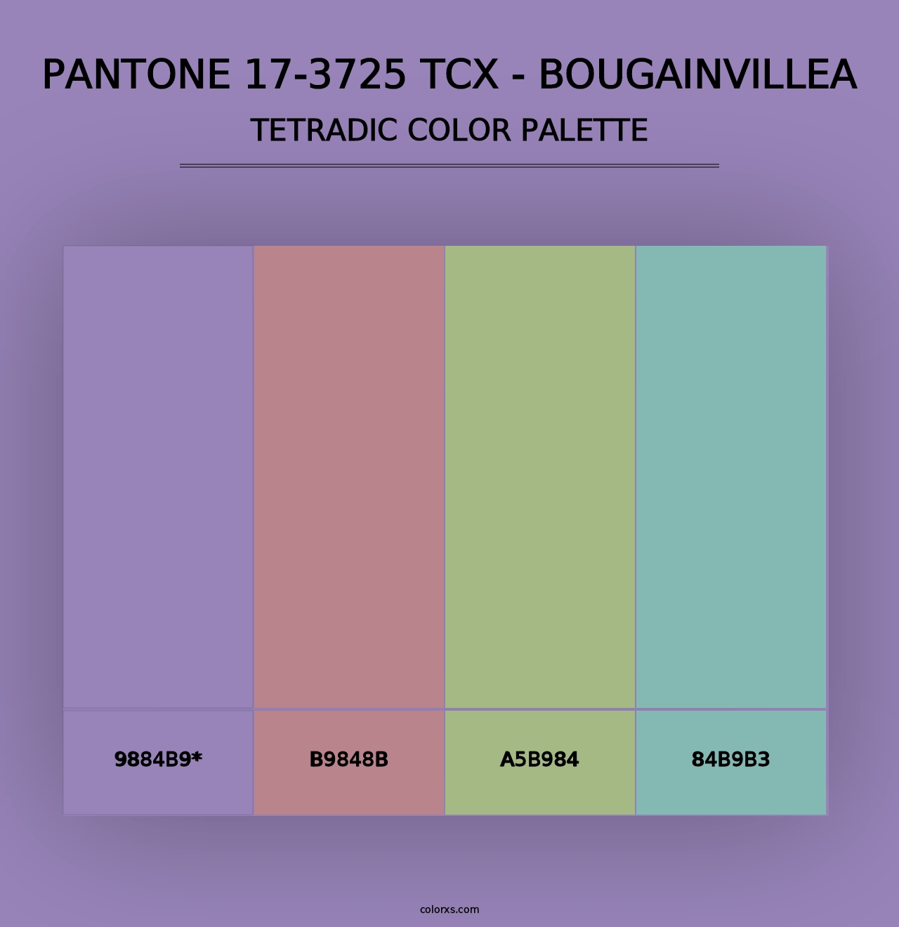 PANTONE 17-3725 TCX - Bougainvillea - Tetradic Color Palette