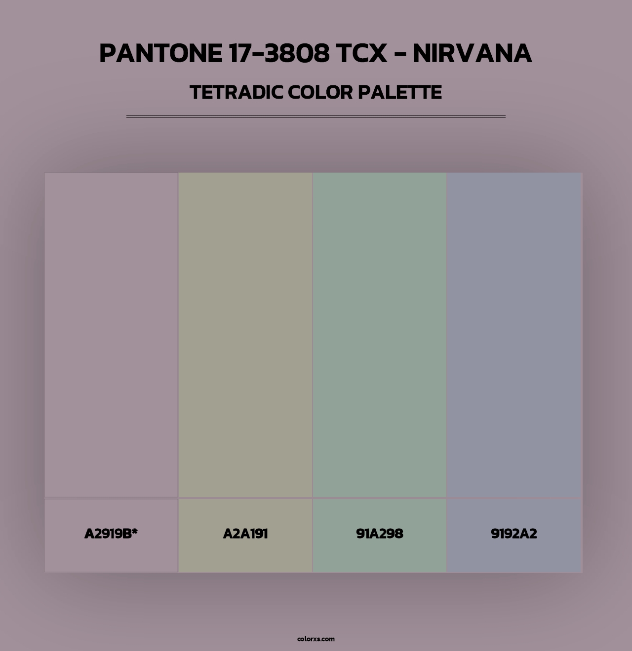 PANTONE 17-3808 TCX - Nirvana - Tetradic Color Palette