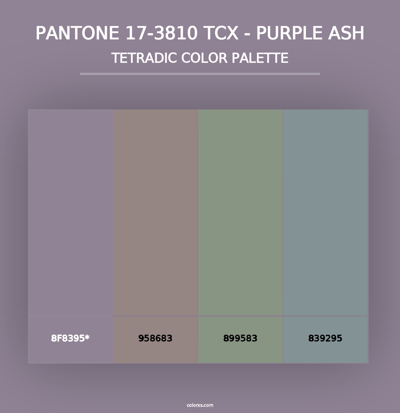 PANTONE 17-3810 TCX - Purple Ash - Tetradic Color Palette