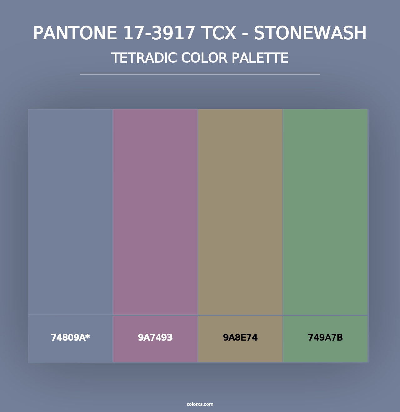 PANTONE 17-3917 TCX - Stonewash - Tetradic Color Palette