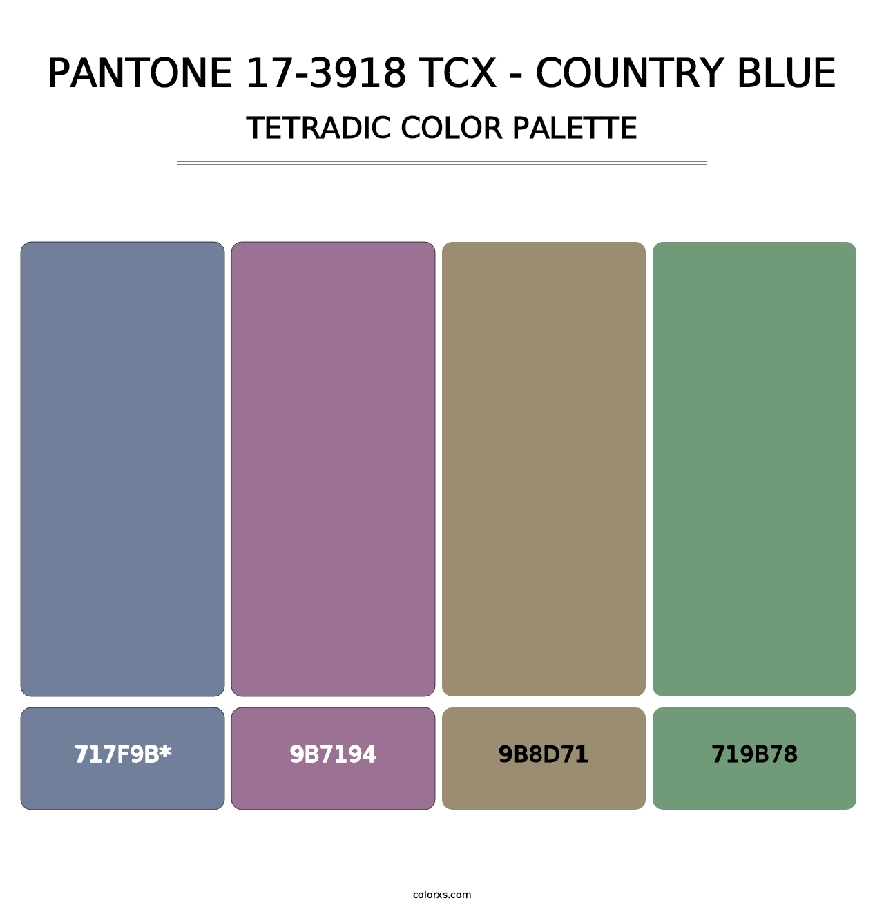 PANTONE 17-3918 TCX - Country Blue - Tetradic Color Palette