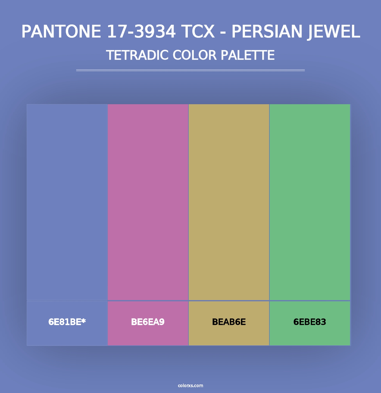 PANTONE 17-3934 TCX - Persian Jewel - Tetradic Color Palette