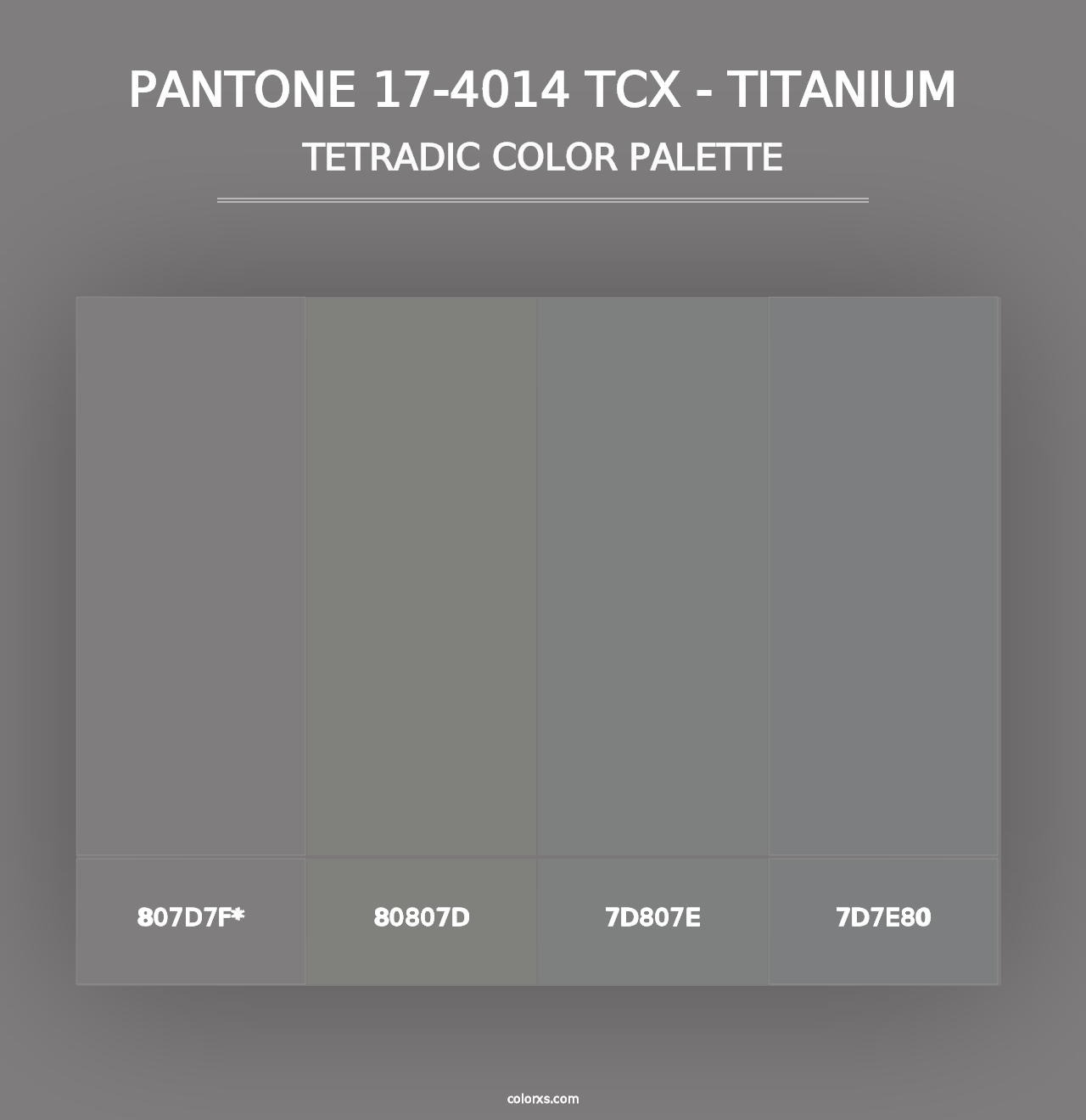 PANTONE 17-4014 TCX - Titanium - Tetradic Color Palette