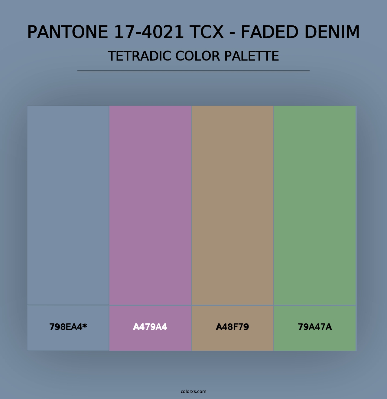 PANTONE 17-4021 TCX - Faded Denim - Tetradic Color Palette