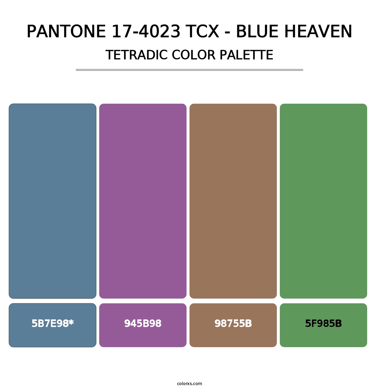 PANTONE 17-4023 TCX - Blue Heaven - Tetradic Color Palette