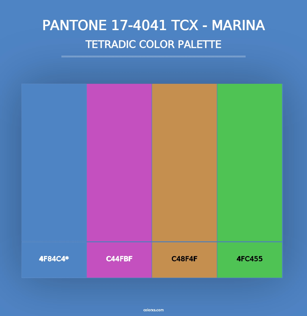 PANTONE 17-4041 TCX - Marina - Tetradic Color Palette