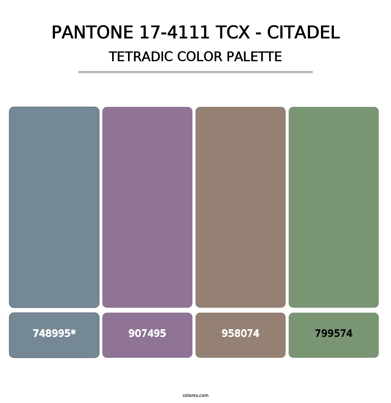 PANTONE 17-4111 TCX - Citadel - Tetradic Color Palette