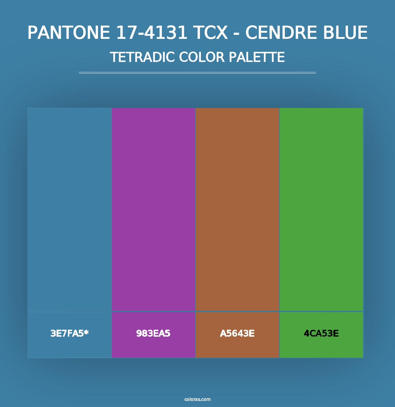 PANTONE 17-4131 TCX - Cendre Blue - Tetradic Color Palette