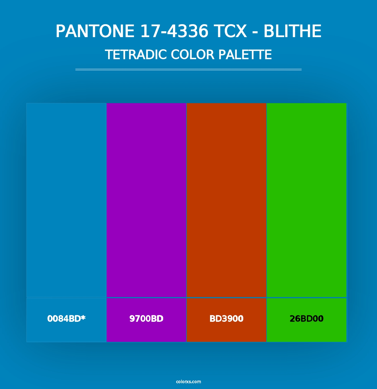 PANTONE 17-4336 TCX - Blithe - Tetradic Color Palette