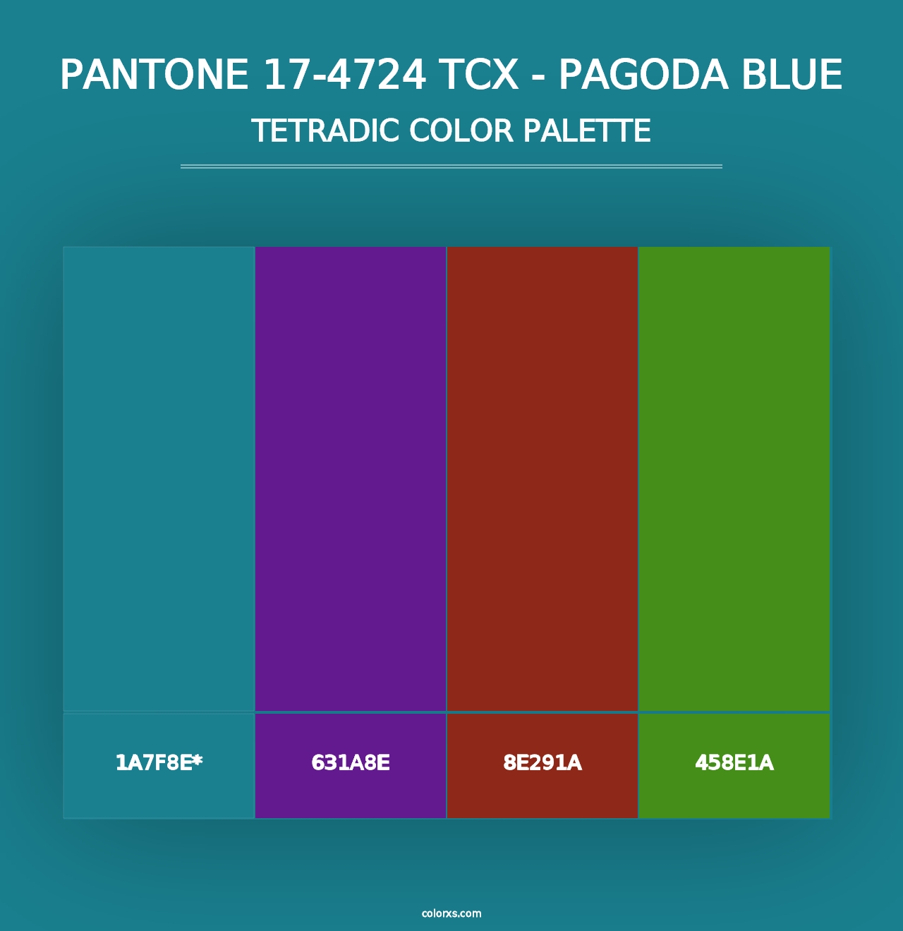 PANTONE 17-4724 TCX - Pagoda Blue - Tetradic Color Palette