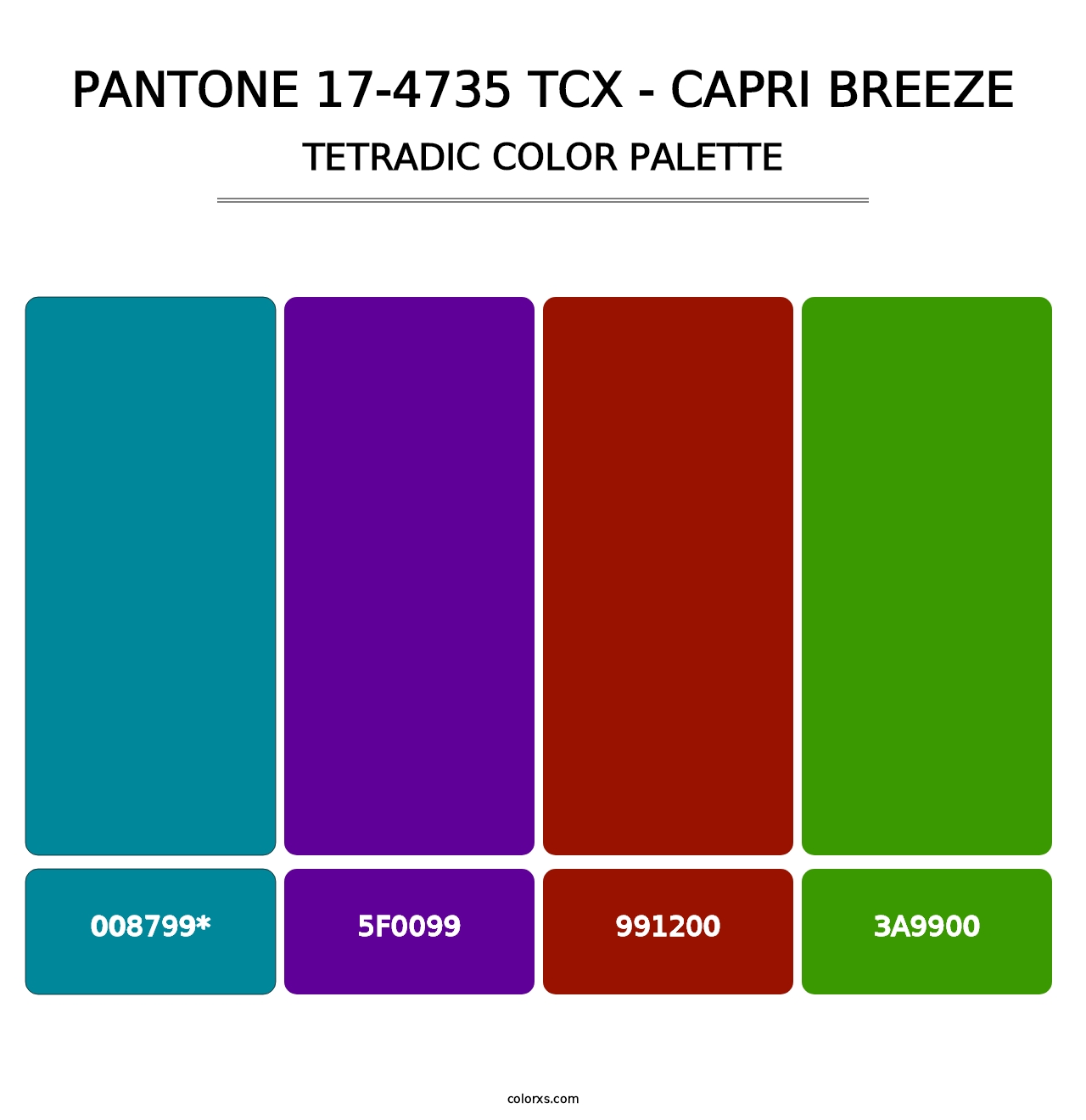 PANTONE 17-4735 TCX - Capri Breeze - Tetradic Color Palette