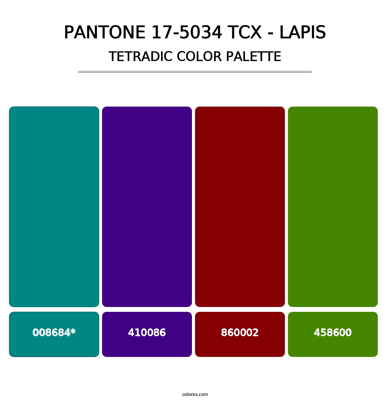 PANTONE 17-5034 TCX - Lapis - Tetradic Color Palette