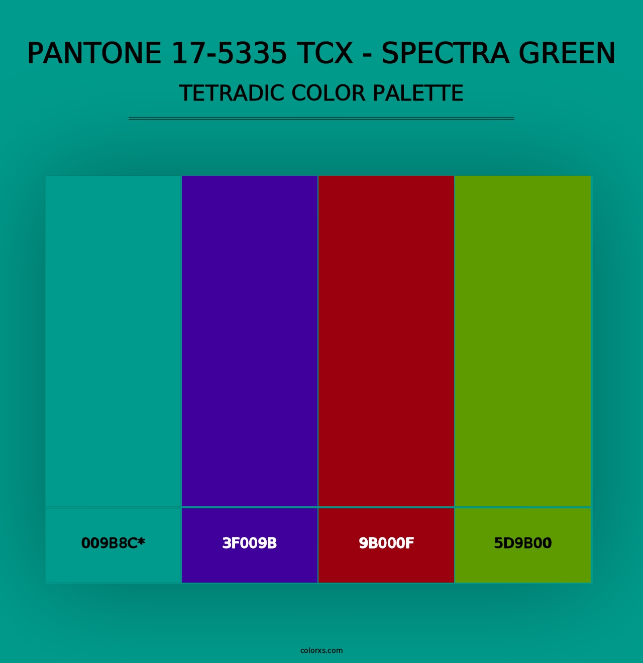 PANTONE 17-5335 TCX - Spectra Green - Tetradic Color Palette