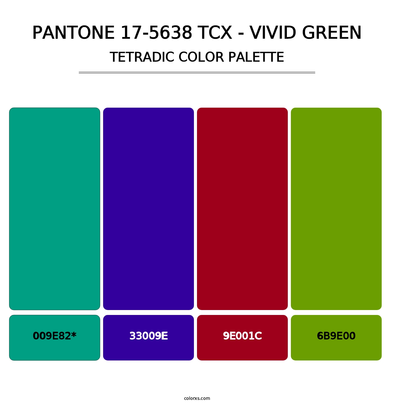 PANTONE 17-5638 TCX - Vivid Green - Tetradic Color Palette