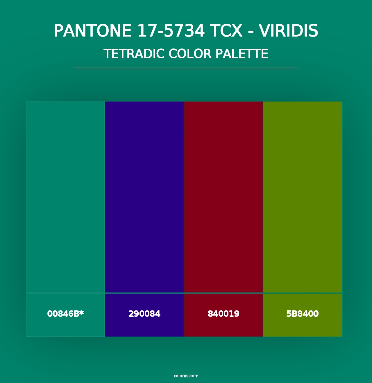 PANTONE 17-5734 TCX - Viridis - Tetradic Color Palette