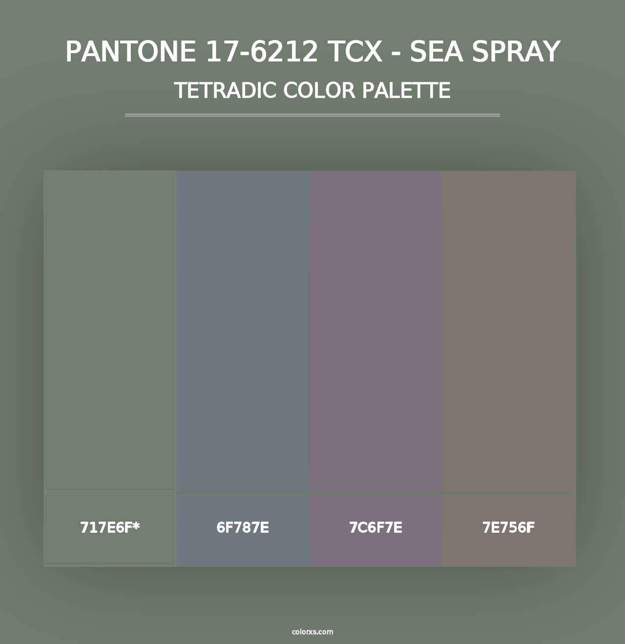 PANTONE 17-6212 TCX - Sea Spray - Tetradic Color Palette